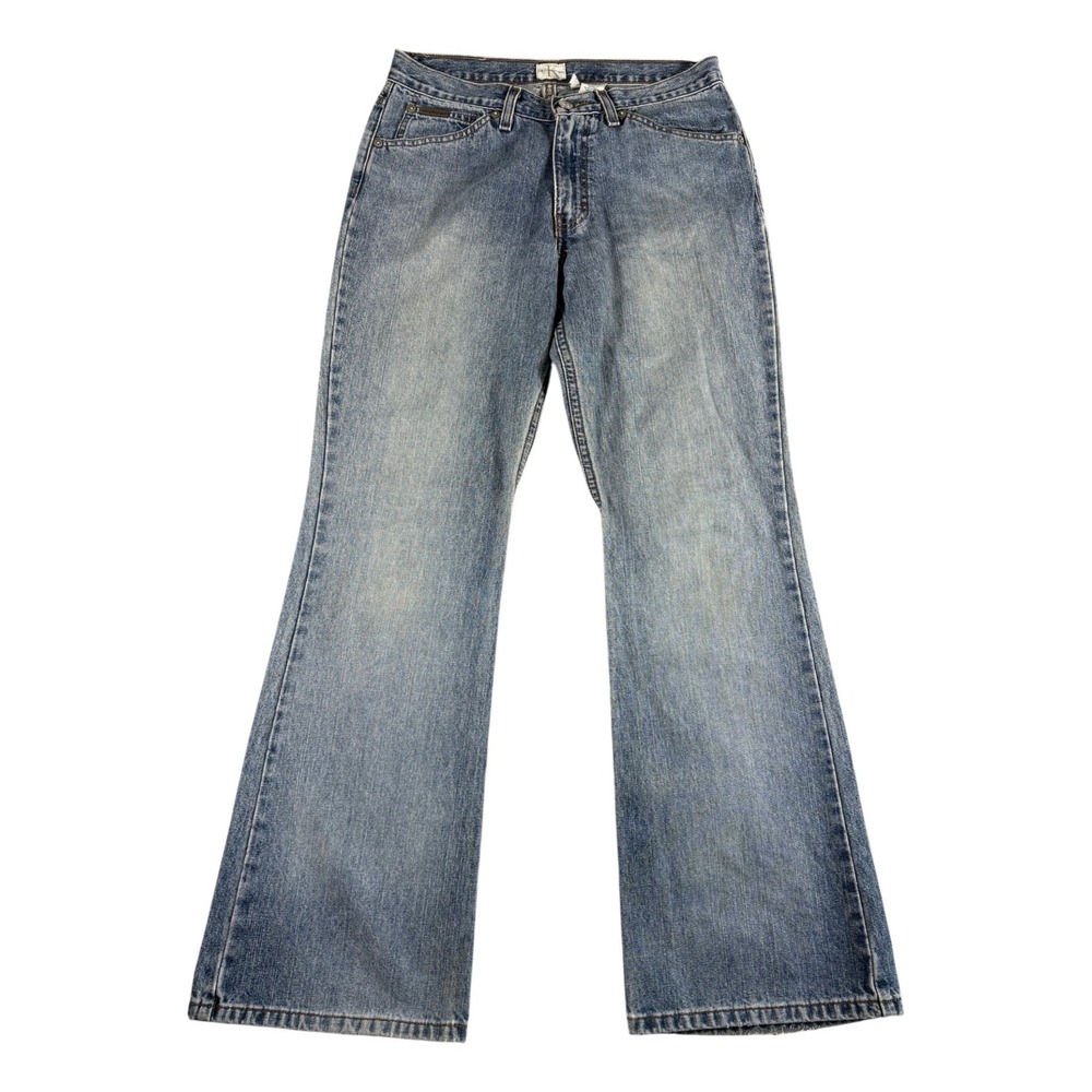 Vintage Calvin Klein Jeans Womens 6 Blue Washed Denim Flared Leg Y2K Midrise